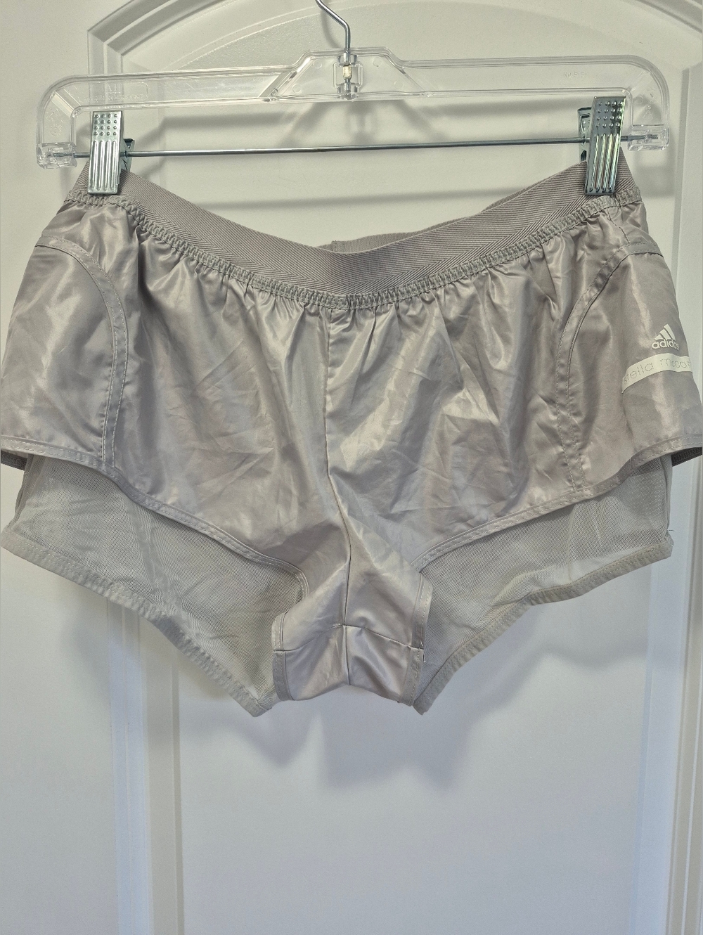 Adidas by Stella McCartney 2-in-1 running shorts,  XS, Silver